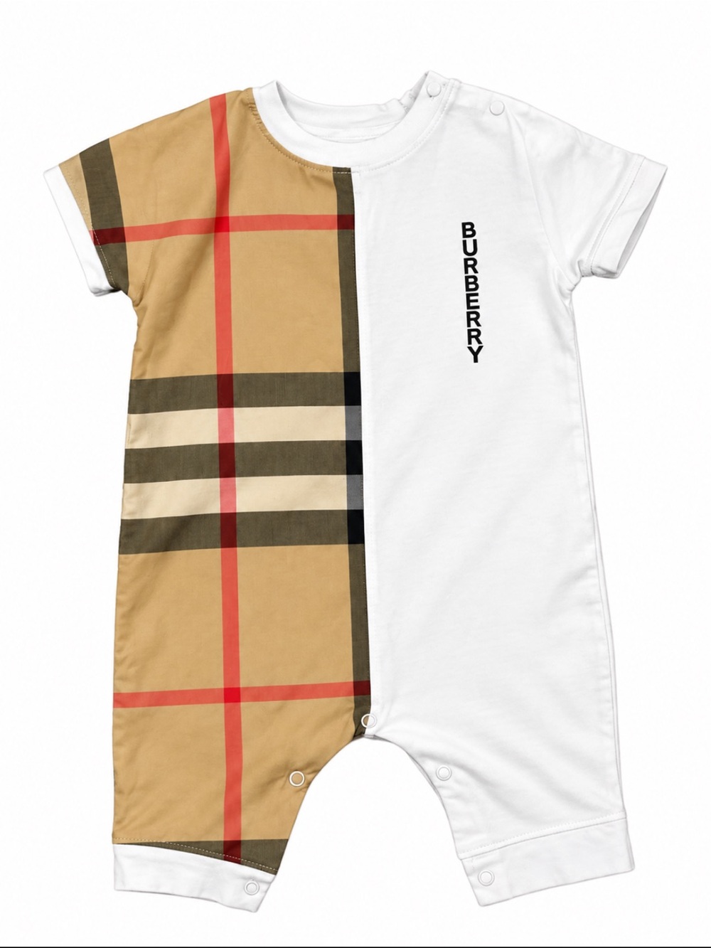 Burberry Baby’s Lenox Cotton Romper Vintage Check Panel Size 6month 68 cm